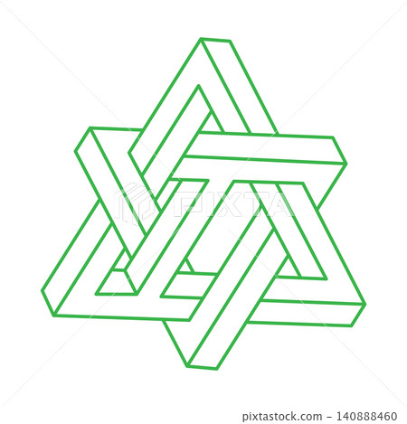 Impossible optical illusion shapes. Optical art objects. Impossible figures. Escher style. Geometry logo. Impossible optical illusion shapes. Optical art objects. Impossible figures. Escher style. Geometry logo. 140888460