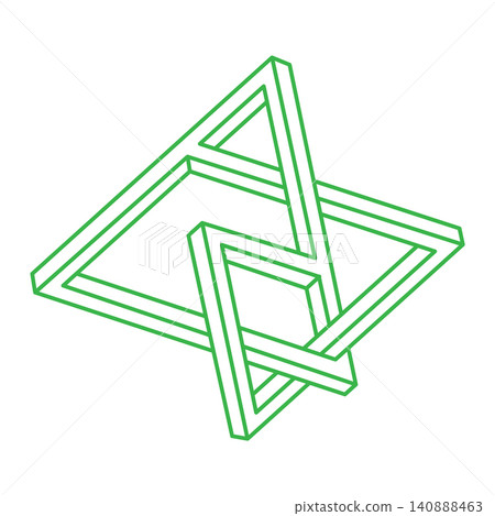 Impossible optical illusion shapes. Optical art object. Impossible figures. Unreal geometric logo. Impossible optical illusion shapes. Optical art object. Impossible figures. Unreal geometric logo. 140888463
