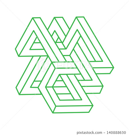 Impossible shapes. Sacred geometry figures. Optical illusion. Abstract eternal geometric objects. Impossible endless outline. Line art. Optical art. Impossible geometry shape on a white background. Impossible shapes. Sacred geometry figures. Optical illusion. Abstract eternal geometric objects. Impossible endless outline. Line art. Optical art. Impossible geometry shape on a white background. 140888630