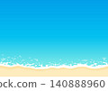 Summer ocean and shoreline background material - tropical beach design template with copy space. 140888960