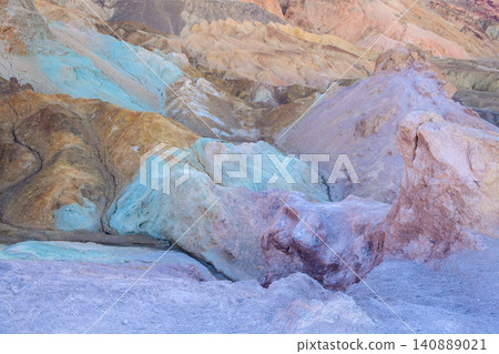 Sierra nevada california colorful mineral hill desert rock canyon pastel badland landscape with eroded clay ridge and dry wash Sierra nevada california colorful mineral hill desert rock canyon pastel badland landscape with eroded clay ridge and dry wash 140889021
