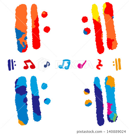 A colorful music sound effect set. Repeat symbol. Repeat. A colorful music sound effect set. Repeat symbol. Repeat. 140889024