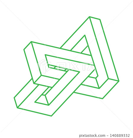 Impossible shapes, optical illusion modern logo, vector. Optical art object. Geometric figures. Impossible shapes, optical illusion modern logo, vector. Optical art object. Geometric figures. 140889332