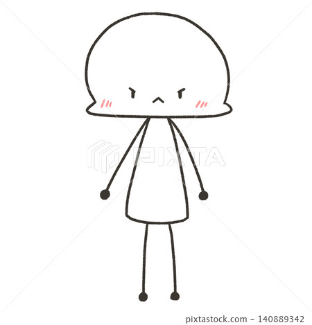 A stick figure standing with an angry face A stick figure standing with an angry face 140889342
