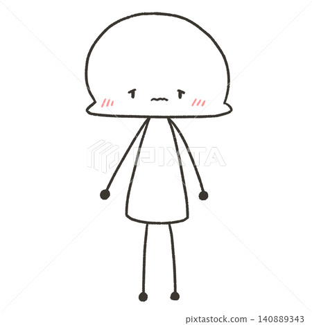 A stick figure standing with a sad face A stick figure standing with a sad face 140889343