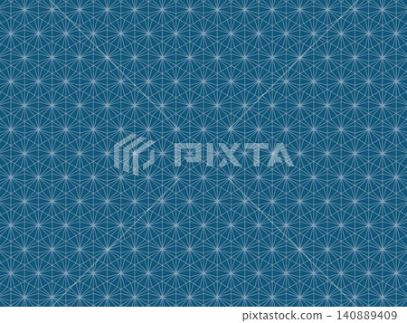 Indigo gentian flower and hemp leaf background Indigo gentian flower and hemp leaf background 140889409