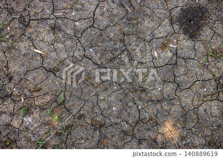 Dry earth cracking from drought and climate change Dry earth cracking from drought and climate change 140889619