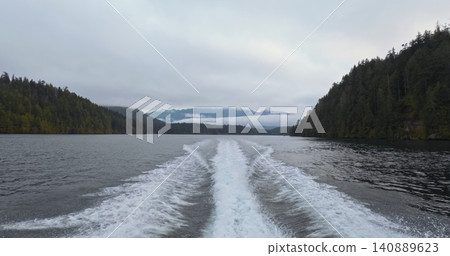 White foamy wake left by boat closeup White foamy wake left by boat closeup 140889623