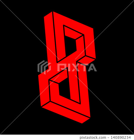 Optical illusion shapes. Logo. Optical art object. Impossible figures. Escher style. Geometry. Optical illusion shapes. Logo. Optical art object. Impossible figures. Escher style. Geometry. 140890234