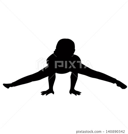 a gymnastics girl body silhouette vector 140890342