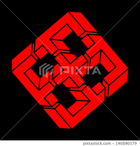 Impossible optical illusion shapes. Modern logo. Optical art object. Impossible figures. Line art. Unreal geometric objects. Impossible optical illusion shapes. Modern logo. Optical art object. Impossible figures. Line art. Unreal geometric objects. 140890379