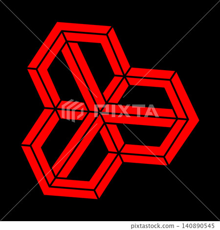 Impossible objects. Optical illusion. 3d illustration. Modern logo. Impossible objects. Optical illusion. 3d illustration. Modern logo. 140890545
