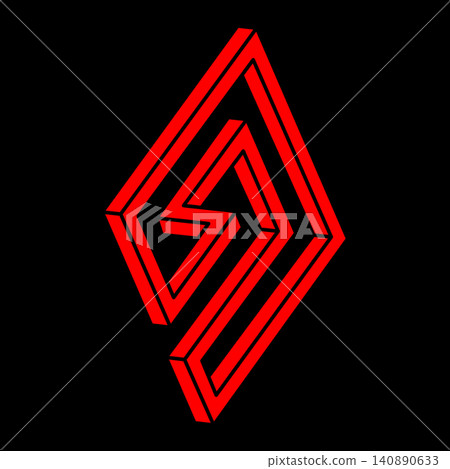 Optical illusion. Impossible shapes. Sacred geometry figures. Abstract eternal geometric objects. Impossible endless outline modern logo. Optical art. Impossible geometry shape on a black background. Optical illusion. Impossible shapes. Sacred geometry figures. Abstract eternal geometric objects. Impossible endless outline modern logo. Optical art. Impossible geometry shape on a black background. 140890633