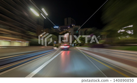 Monaco city roads traffic at night with car light trails timelapse hyperlapse drivelapse Monaco city roads traffic at night with car light trails timelapse hyperlapse drivelapse 140890850