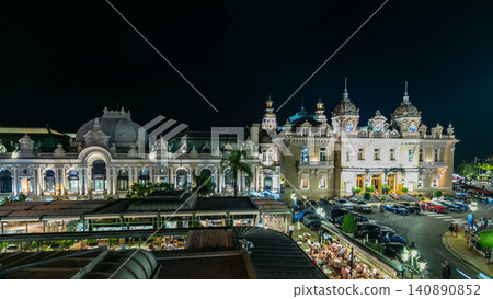 Grand Casino in Monte Carlo day to night timelapse, Monaco. historical building Grand Casino in Monte Carlo day to night timelapse, Monaco. historical building 140890852