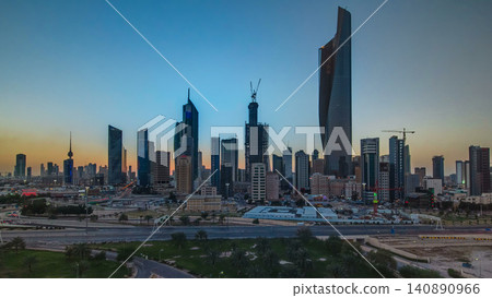 Kuwait cityscape during the sunset timelapse Kuwait cityscape during the sunset timelapse 140890966