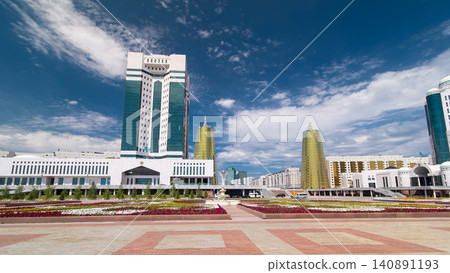 The building of the Senate of the government of the Republic of Kazakhstan timelapse hyperlapse in Astana The building of the Senate of the government of the Republic of Kazakhstan timelapse hyperlapse in Astana 140891193
