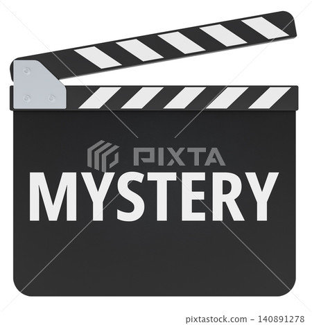 Mystery, movie clapperboard. 3D rendering Mystery, movie clapperboard. 3D rendering 140891278
