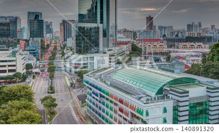 Sunset over Old Hill Street Police Station historic building in Singapore timelapse. Sunset over Old Hill Street Police Station historic building in Singapore timelapse. 140891320