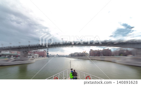 Moscow River. River cruise ships on the Moscow river winter timelapse hyperlapse Moscow River. River cruise ships on the Moscow river winter timelapse hyperlapse 140891628