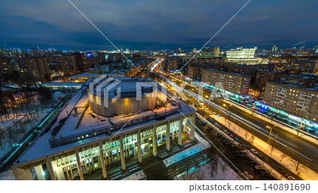 Moscow city Russia skyline aerial panoramic top view day to night timelapse urban winter snow scenery architecture background Moscow city Russia skyline aerial panoramic top view day to night timelapse urban winter snow scenery architecture background 140891690