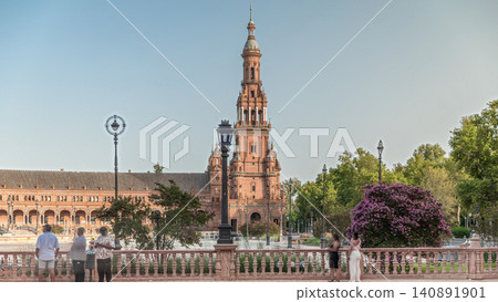 Plaza de Espana timelapse hyperlapse in Seville, Spain Plaza de Espana timelapse hyperlapse in Seville, Spain 140891901