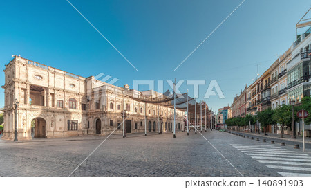 Town Hall and Plaza de San Francisco in Seville timelapse panorama Town Hall and Plaza de San Francisco in Seville timelapse panorama 140891903