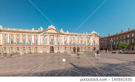 The Capitole de Toulouse timelapse showcases the historic city hall. France The Capitole de Toulouse timelapse showcases the historic city hall. France 140891930