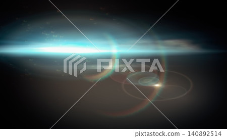 Vibrant light flare and lens reflection against a dark background Vibrant light flare and lens reflection against a dark background 140892514