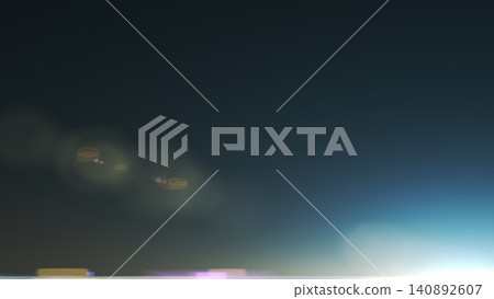 Abstract lens flare over horizon with soft gradient background in low light setting 140892607
