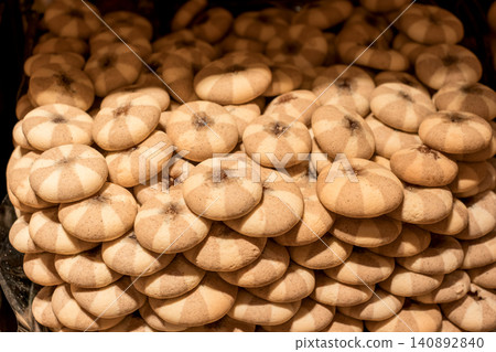 Delicious spiral patterned cookies in warm light Delicious spiral patterned cookies in warm light 140892840