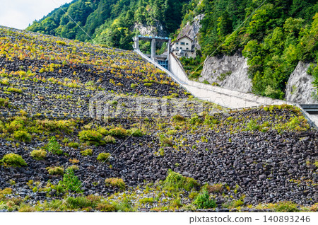 Dam body of Nanokura Dam, Nagano Dam body of Nanokura Dam, Nagano 140893246