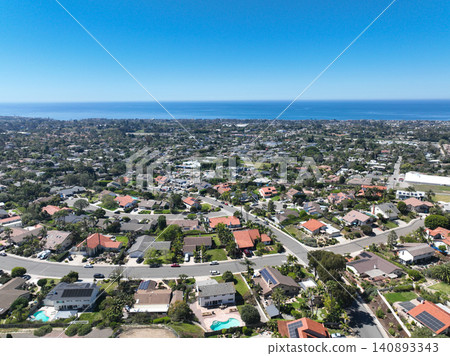 Aerial view of Encinitas town in San Diego, California Aerial view of Encinitas town in San Diego, California 140893343