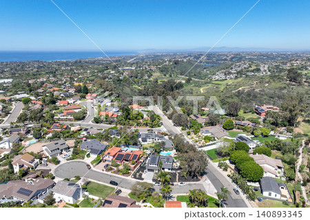 Aerial view of Encinitas town in San Diego, California Aerial view of Encinitas town in San Diego, California 140893345