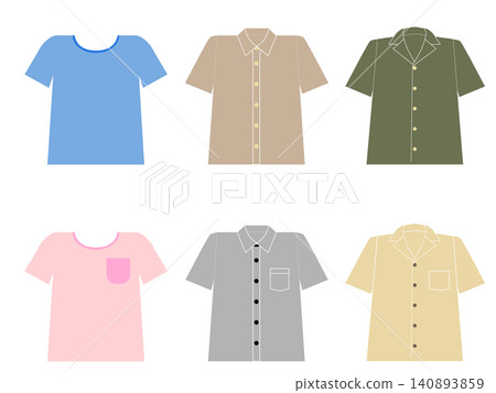Simple short-sleeved clothing for men - with or without pockets - various colors Simple short-sleeved clothing for men - with or without pockets - various colors 140893859
