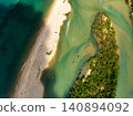 Aerial view of sea beach sand background 140894092