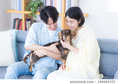 Family Life with a Dog: Portraits of a Couple and Their Beloved Dog Family Life with a Dog: Portraits of a Couple and Their Beloved Dog 140894355