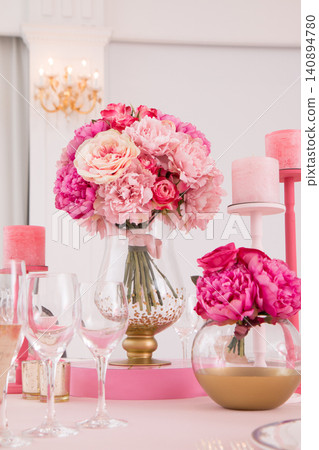 Tables with flowers Tables with flowers 140894780