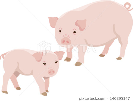 Two cute pigs Two cute pigs 140895347