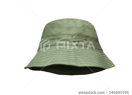 A striking green bucket hat against a white background. A striking green bucket hat against a white background. 140895595