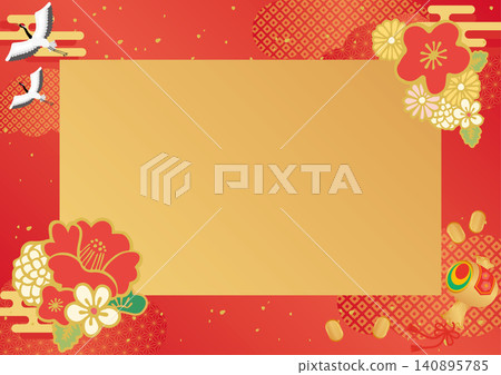 New Year's Japanese Pattern Template 140895785