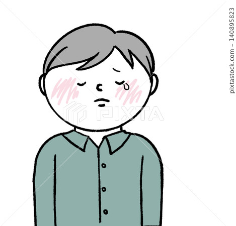 哭泣的男人的插圖 哭泣的男人的插圖 140895823