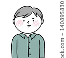 Illustration of a man with a troubled expression 140895830