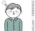 Illustration of a man who has come up with a good idea. 140895832