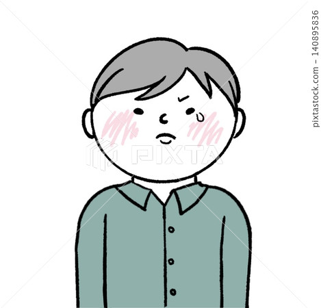 Illustration of a man shedding tears of frustration. Illustration of a man shedding tears of frustration. 140895836
