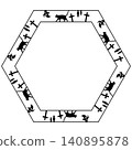 Halloween Monochrome Frame Series - Hexagonal Frame 140895878
