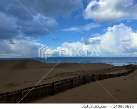 The boundary between sand and sea, nature's art The boundary between sand and sea, nature's art 140896696