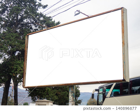 Mockup against the sky. Place for advertising. Great mockup. 140896877