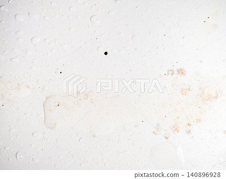 Mold on bathroom enamel. Mold spores in the bathroom. Black dots on a white background. A problem for everyday life. The need for a cleaning agent 140896928