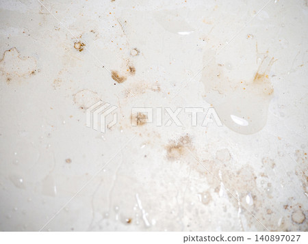 Mold on bathroom enamel. Mold spores in the bathroom. Black dots on a white background. A problem for everyday life. The need for a cleaning agent. Mold on bathroom enamel. Mold spores in the bathroom. Black dots on a white background. A problem for everyday life. The need for a cleaning agent. 140897027